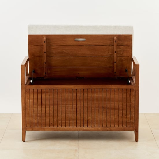Flick Entryway Mango Wood Bench with Storage - Brown