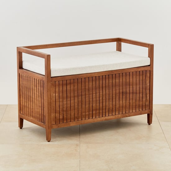 Flick Entryway Mango Wood Bench with Storage - Brown