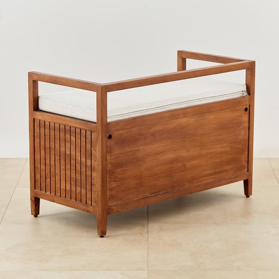 Flick Entryway Mango Wood Bench with Storage - Brown