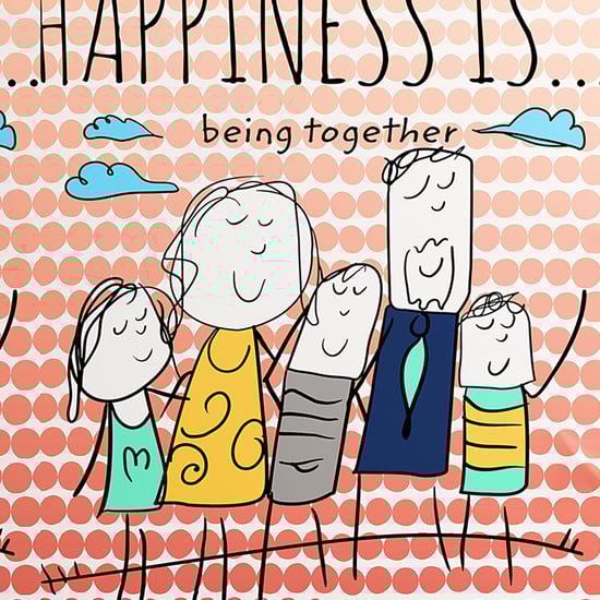 PORTICO Happiness Is Multicolored Printed Cotton Super King Size Bedsheet Set - 274x274cm - 3Pcs