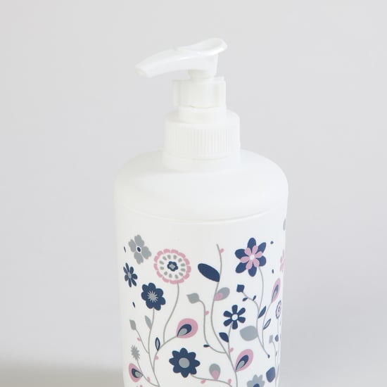 Everyday Essential Multicolour Floral Printed Polypropelyne Bathroom Accessory Set - 5Pcs