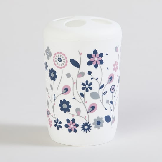 Everyday Essential Multicolour Floral Printed Polypropelyne Bathroom Accessory Set - 5Pcs