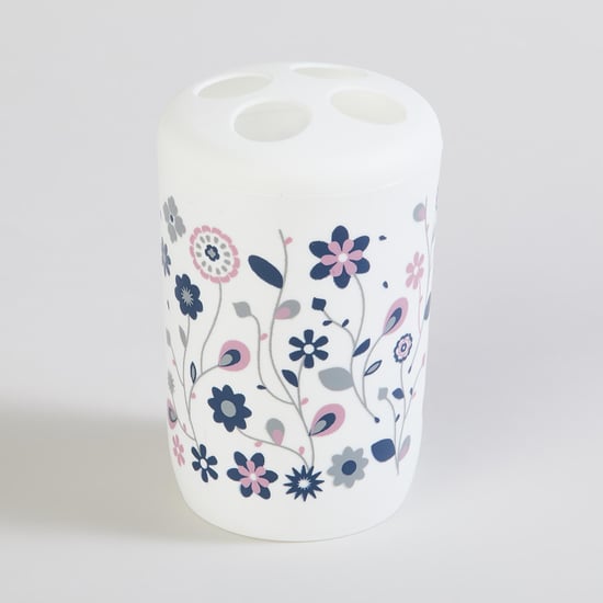 Everyday Essential Multicolour Floral Printed Polypropelyne Bathroom Accessory Set - 5Pcs