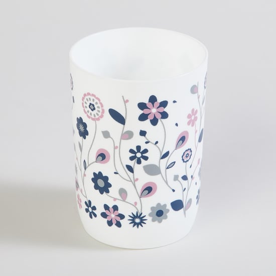 Everyday Essential Multicolour Floral Printed Polypropelyne Bathroom Accessory Set - 5Pcs