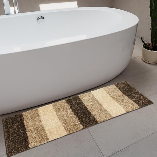 Pristine Melange Striped Anti-Slip Bath Runner - 45x130cm