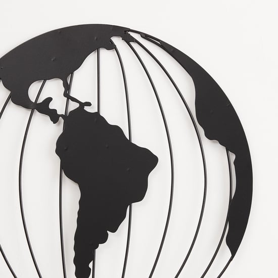 Nimbus World Map Black Metal Wall Art