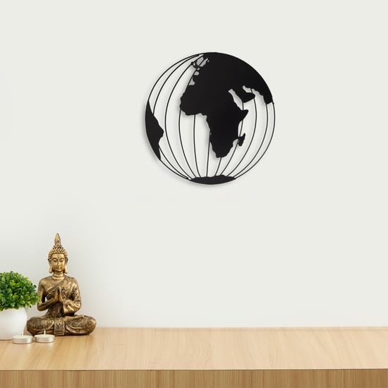 Corsica Nimbus Metal World Map Globe Wall Art