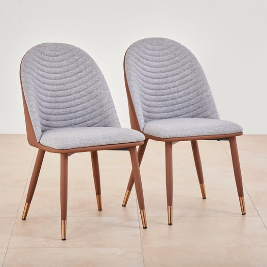 Serenity Mia Set of 2 Fabric Dining Chairs - Grey