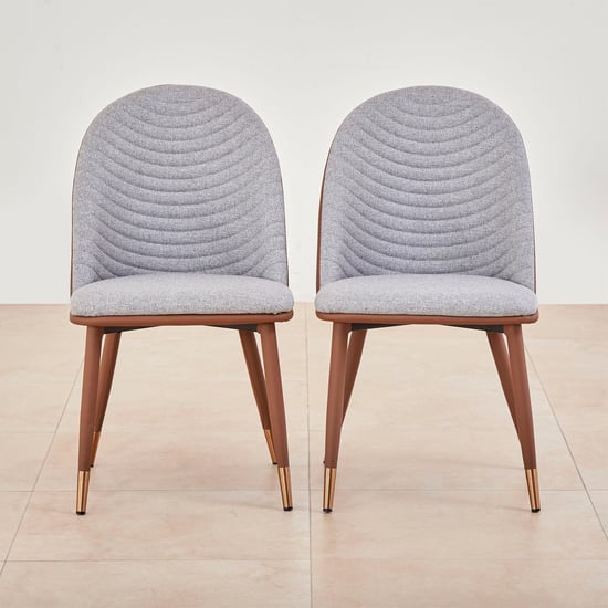 Serenity Mia Set of 2 Fabric Dining Chairs - Grey