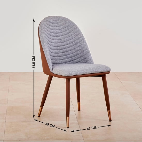 Serenity Mia Set of 2 Fabric Dining Chairs - Grey