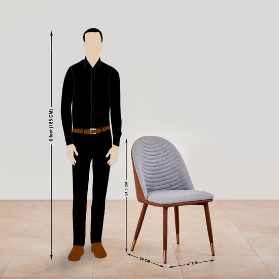 Serenity Mia Set of 2 Fabric Dining Chairs - Grey