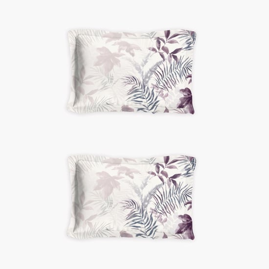 D'DECOR Elemental Purple Printed Cotton King Bedsheet Set - 228x274cm - 3Pcs