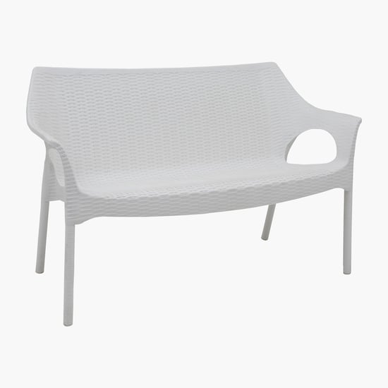 Abigail Polypropylene Outdoor Loveseat - White