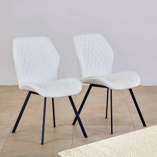 Floyd Set of 2 Faux Leather Dining Chairs - White