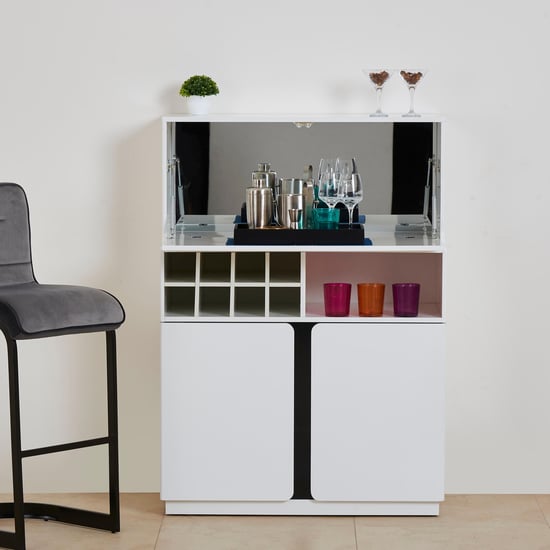 Polaris Bar Cabinet with Serving Counter - White