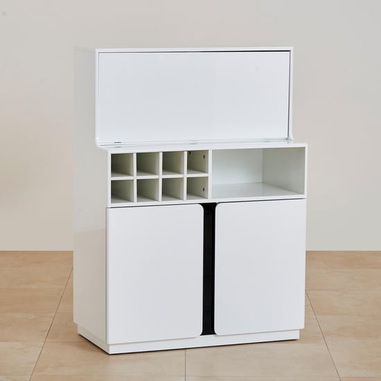 Polaris Bar Cabinet with Serving Counter - White