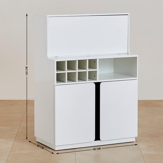 Polaris Bar Cabinet with Serving Counter - White