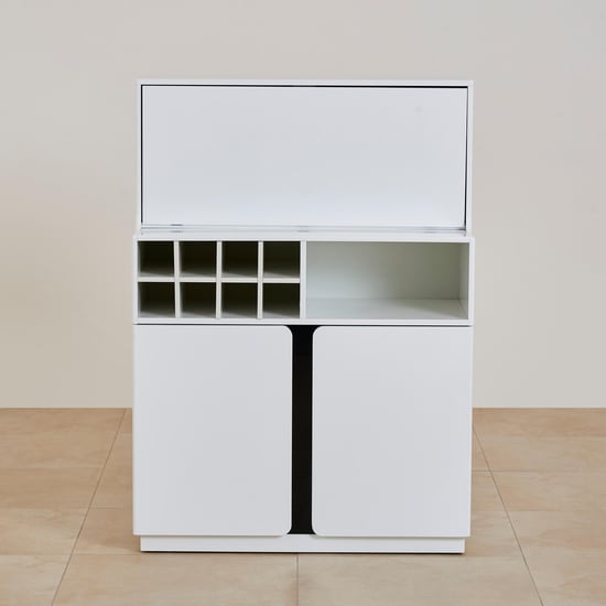 Polaris Bar Cabinet with Serving Counter - White