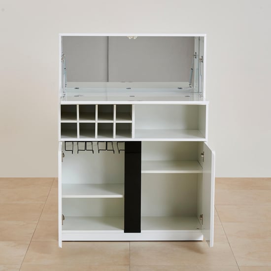 Polaris Bar Cabinet with Serving Counter - White