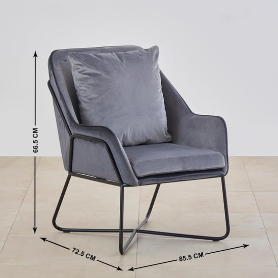 Polaris Velvet Tea Chair - Grey