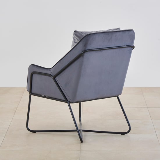 Polaris Velvet Tea Chair - Grey