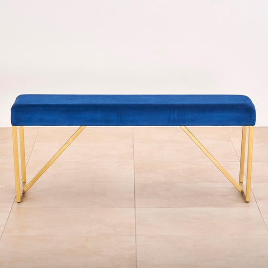Velvetica Velvet Dining Bench - Blue