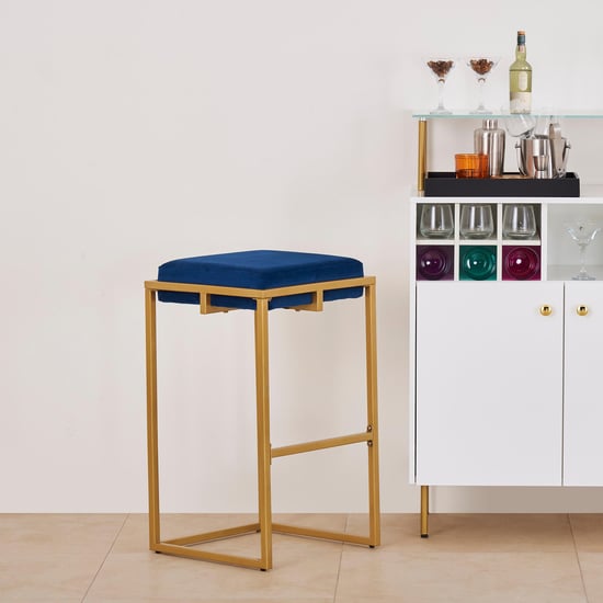 Velvetica Velvet Bar Stool - Blue