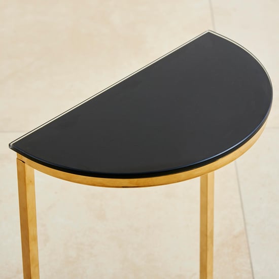 Monarch Glass Top Nest of 2 Tables - Black