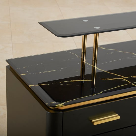 Monarch Glass Top Sideboard - Black