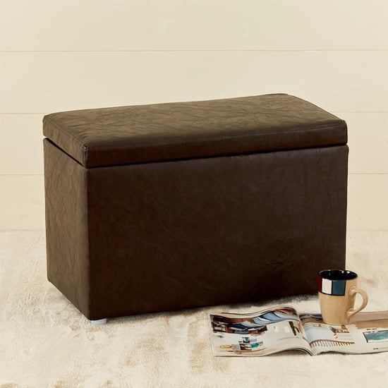 Andaman Nxt Fabric Ottoman with Storage - Brown