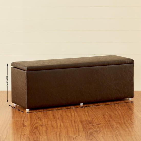 Andaman Nxt Fabric Ottoman with Storage - Brown