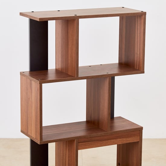 Helios Quadro 3-Tier Book Shelf - Brown