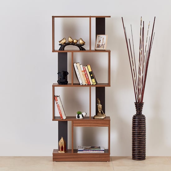 Helios Quadro Leon 4-Tier Book Shelf - Brown