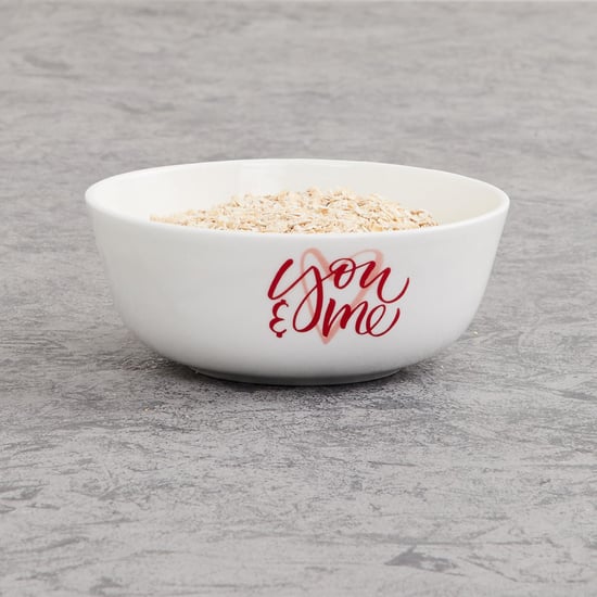 Valentine White Printed Bone China Cereal Bowl - 360ml