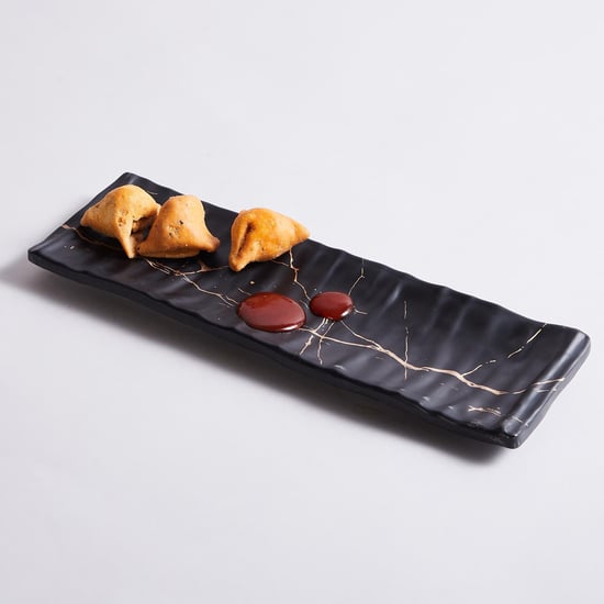 Silvano Melamine Printed Snack Platter - 32x10cm