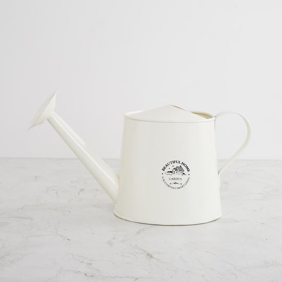 Beautiful Home Off-White Printed Metal Water Can