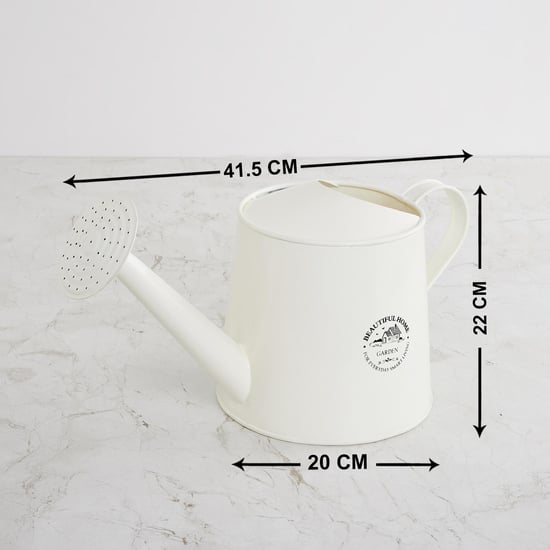 Beautiful Home Off-White Printed Metal Water Can