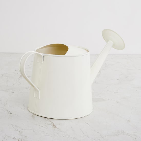 Beautiful Home Off-White Printed Metal Water Can