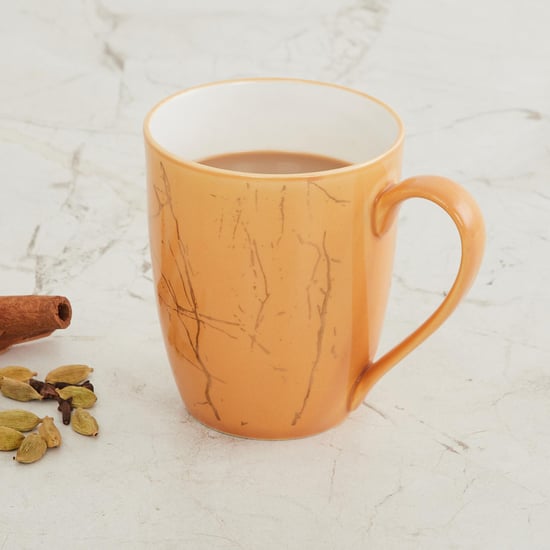 Fiesta-Zeno Beige Printed Bone China Coffee Mug - 340ml