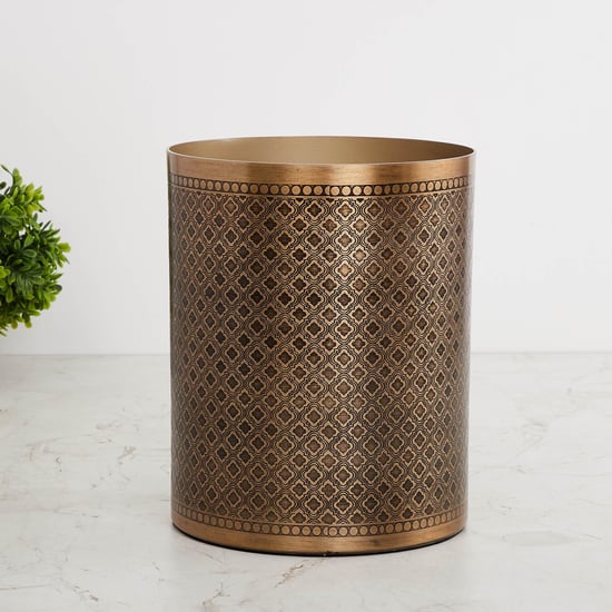 Panama Legacy Gold Textured Metal Waste Bin