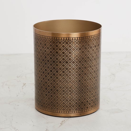Panama Legacy Gold Textured Metal Waste Bin