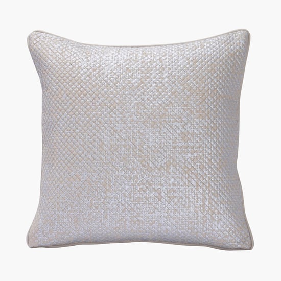 MASPAR Nostalgic Attire Beige Textured Cotton Cushion Cover - 45 x 45 cm