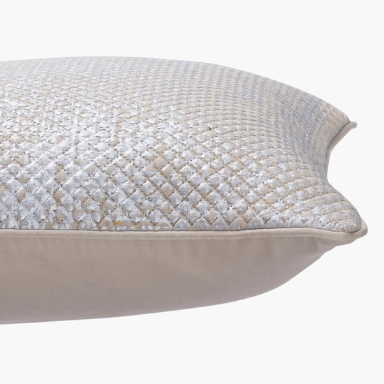 MASPAR Nostalgic Attire Beige Textured Cotton Cushion Cover - 45 x 45 cm