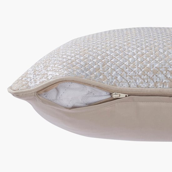 MASPAR Nostalgic Attire Beige Textured Cotton Cushion Cover - 45 x 45 cm