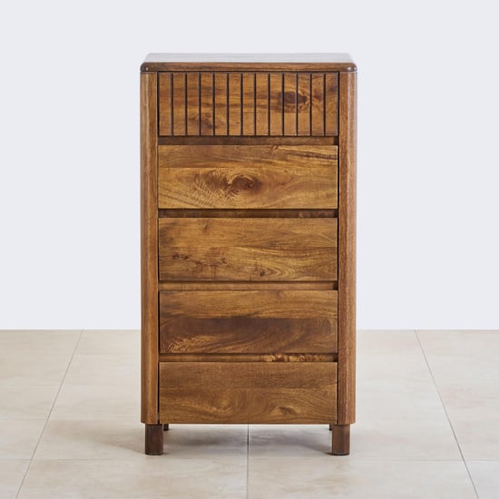 Olivia Mango Wood Chest of 4 Drawers - Brown
