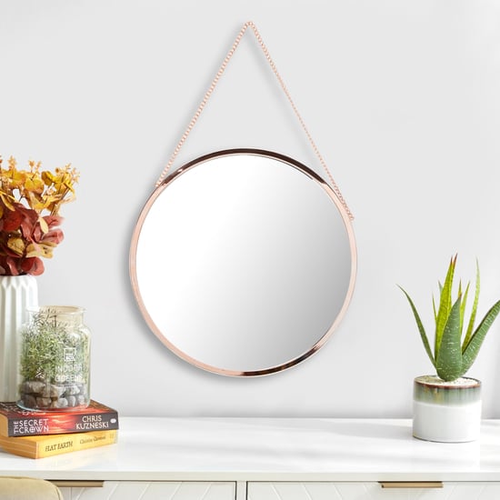 Corsica Reflection Metal Round Hanging Mirror - 30.5cm