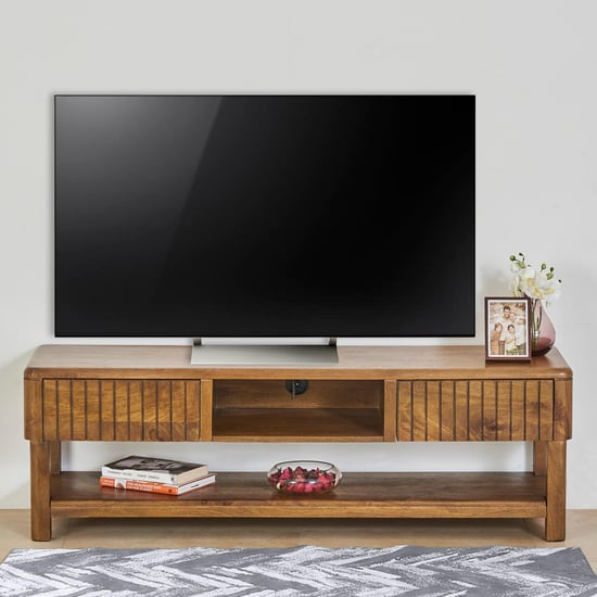 Olivia Mango Wood TV Unit - Brown