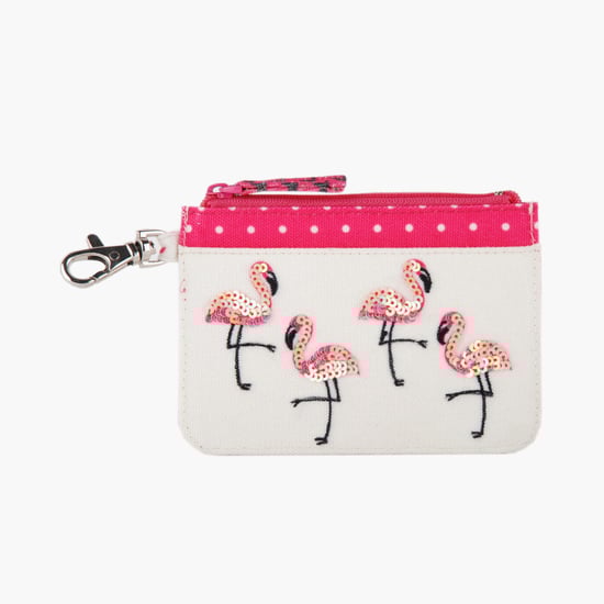 PINAKEN Flamingo Blush Multicolour Printed Card Holder