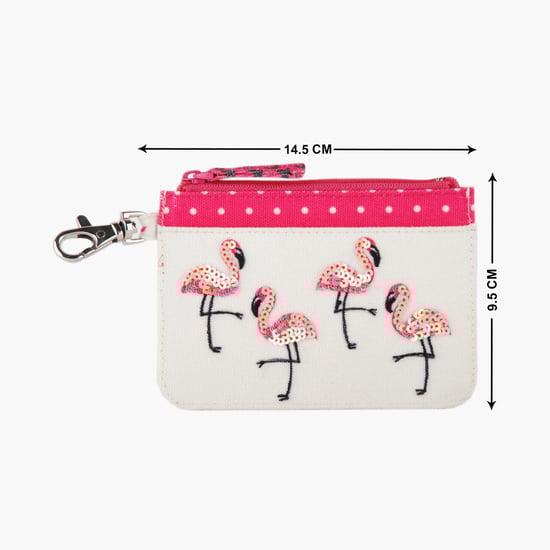 PINAKEN Flamingo Blush Multicolour Printed Card Holder