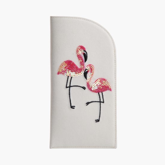 PINAKEN Flamingo Blush Multicolour Printed Spectacle Cover - 18x9cm